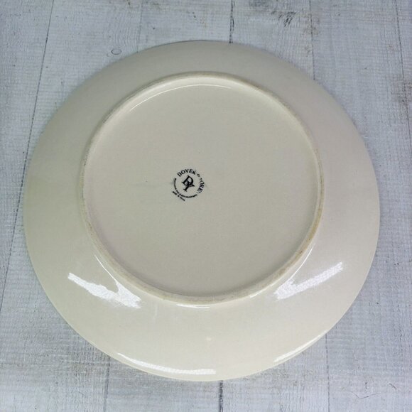 Dover & York RINGS SWIRL Circles Rust Red Stoneware Coupe Dinner Plates Set of 4 - Picture 3 of 16